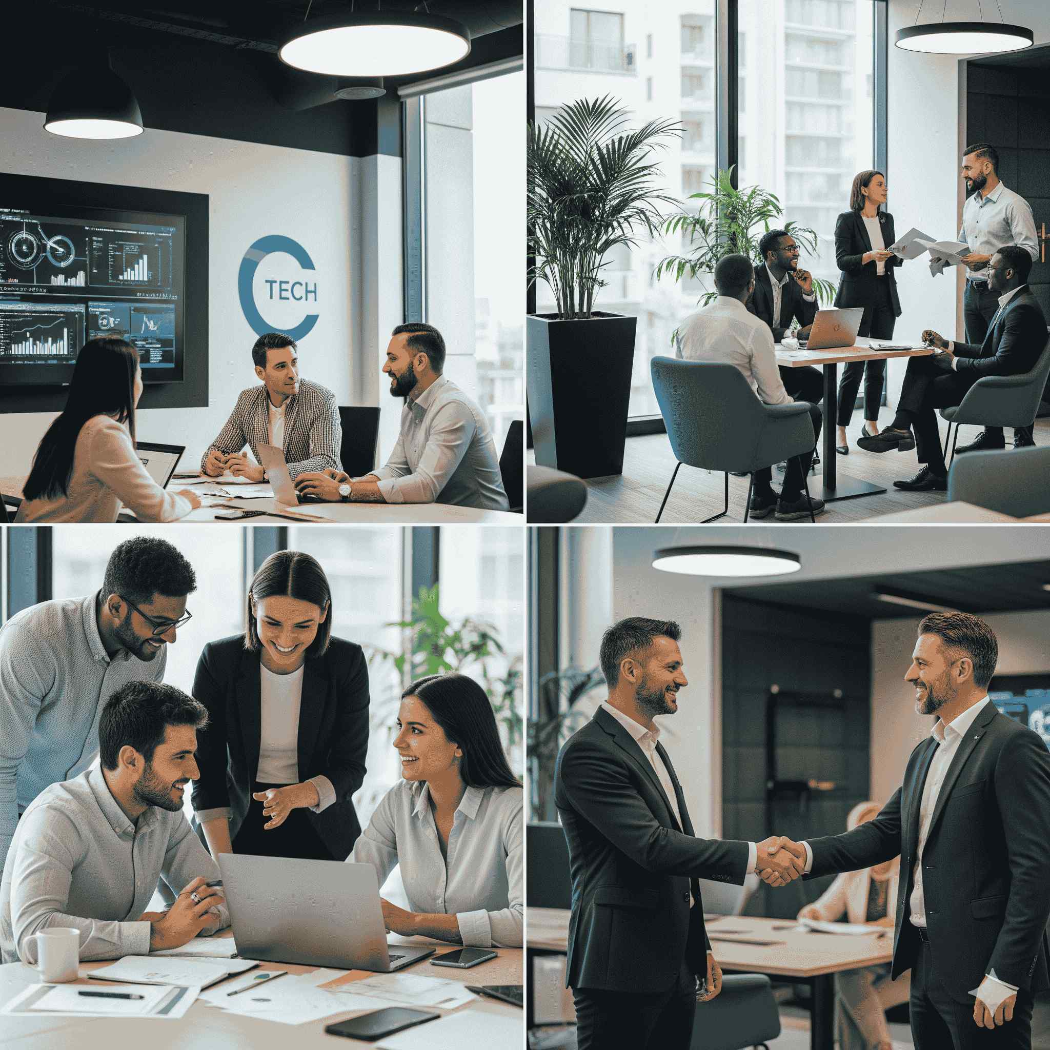 Professional business meeting with presentation